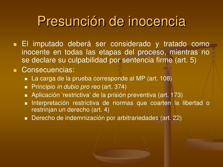 Post: LA PRESUNCION DE INOCENCIA